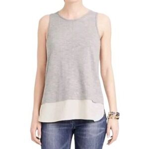 J. Crew Tank Top‎ Women XS Beige Sleeveless Drapey Scoop Neck Keyhole Flowy